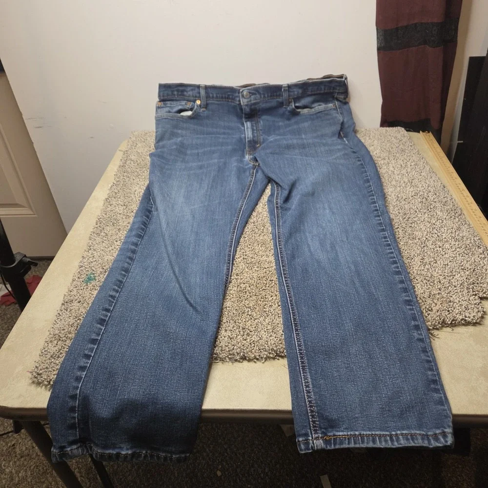 Levis‎ 541 Athletic Taper Mens Blue Jeans 42x32 Medium Wash Stretch Denim